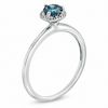Thumbnail Image 1 of 1/2 CT. T.W. Enhanced Blue and White Diamond Frame Ring in Sterling Silver - Size 7