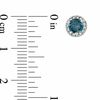 Thumbnail Image 2 of 1 CT. T.W. Enhanced Blue and White Diamond Frame Stud Earrings in Sterling Silver