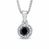 Thumbnail Image 0 of 1/2 CT. T.W. Enhanced Black and White Diamond Frame Pendant in Sterling Silver