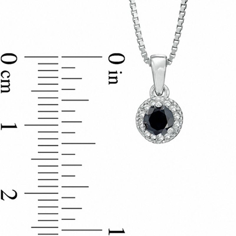 1/2 CT. T.W. Enhanced Black and White Diamond Frame Pendant in Sterling Silver