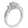 Thumbnail Image 2 of 1 CT. T.W. Princess-Cut Diamond Three Stone Engagement Ring in 14K White Gold