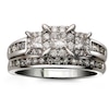 Thumbnail Image 0 of 1 CT. T.W. Princess-Cut Diamond Past Present Future® Bridal Set in 14K White Gold