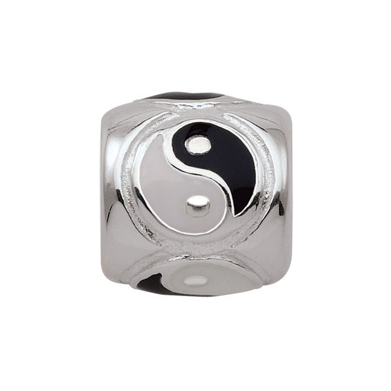 PersonaÂ® Sterling Silver White and Black Enamel Yin Yang Charm