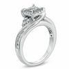 Thumbnail Image 1 of 1/2 CT. T.W. Princess-Cut Quad Diamond Swirl Engagement Ring in 10K White Gold