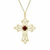 Thumbnail Image 0 of Garnet Birthstone Cross Pendant in 10K Gold