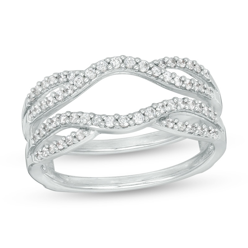 Main Image 1 of 1/3 CT. T.W. Diamond Split Shank Solitaire Enhancer in 14K White Gold