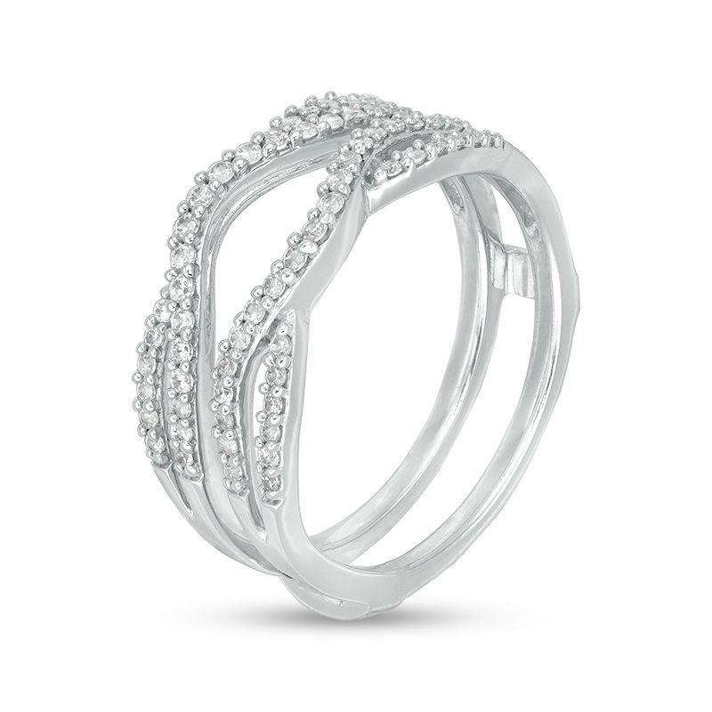 1 3 CT. T.W. Diamond Split Shank Solitaire Enhancer in 14K White Gold Zales