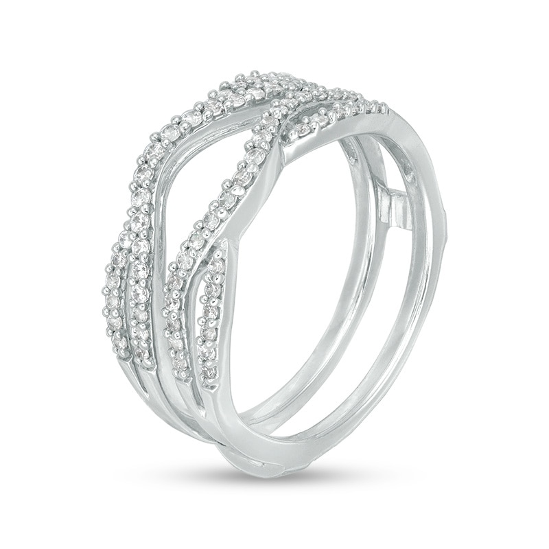 Main Image 2 of 1/3 CT. T.W. Diamond Split Shank Solitaire Enhancer in 14K White Gold