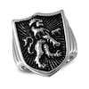 Thumbnail Image 0 of Men's Polished Lion Shield Ring in Stainless Steel