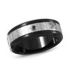 Thumbnail Image 0 of Men's Black Enhanced Diamond Accent Solitaire Honeycomb Wedding Band in Two-Tone Stainless Steel