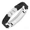 Thumbnail Image 1 of Men's 1/4 CT. T.W. Diamond Stainless Steel and Black Ceramic ID Bracelet - 8.5"