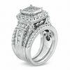 Thumbnail Image 2 of 3 CT. T.W. Quad Princess-Cut Diamond Three Piece Bridal Set in 14K White Gold