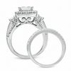 Thumbnail Image 3 of 3 CT. T.W. Quad Princess-Cut Diamond Three Piece Bridal Set in 14K White Gold