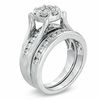 Thumbnail Image 2 of 1-1/2 CT. T.W. Diamond Cluster Bridal Set in 14K White Gold