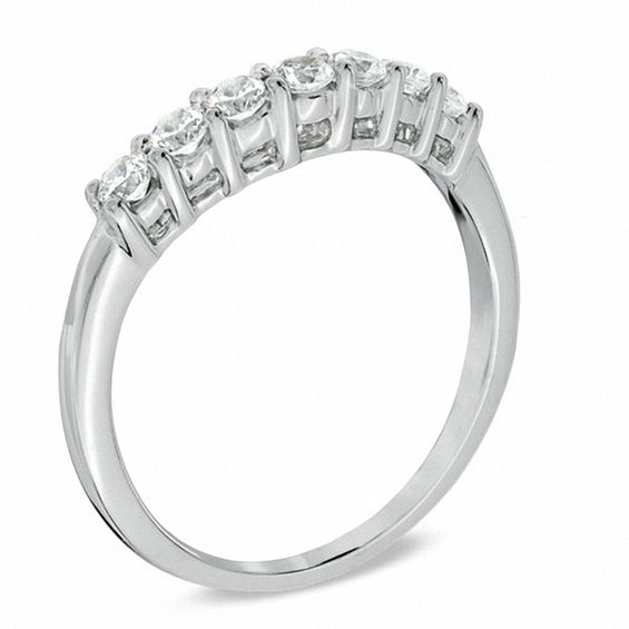 1/2 CT. T.w. Diamond Contour Wedding Band in 14K White Gold