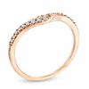 Thumbnail Image 2 of 1/8 CT. T.W. Diamond Contour Wedding Band in 14K Rose Gold