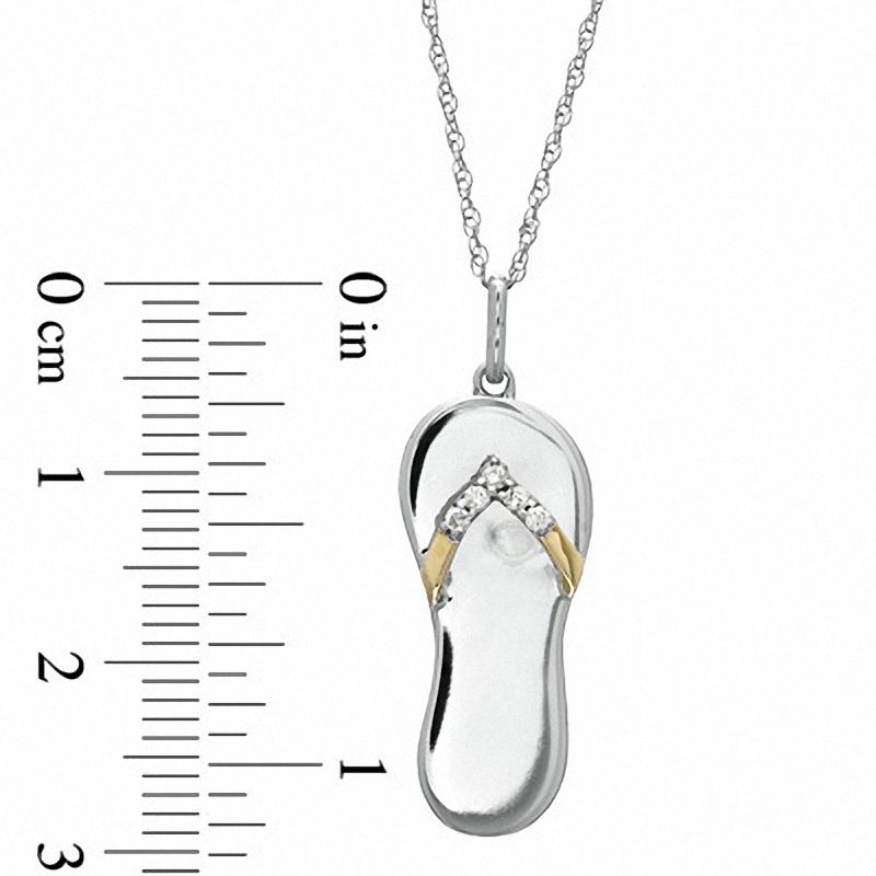 Diamond Accent Sandal Pendant in 10K Two-Tone Gold