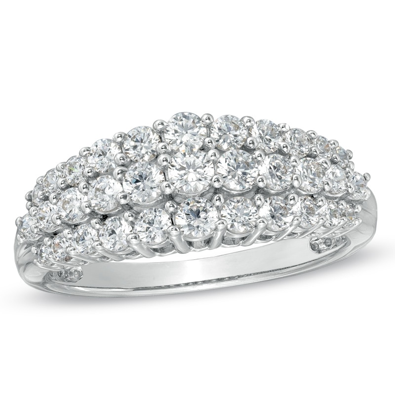 Main Image 1 of 1 CT. T.W. Diamond Tapered Triple Row Anniversary Band in 10K White Gold
