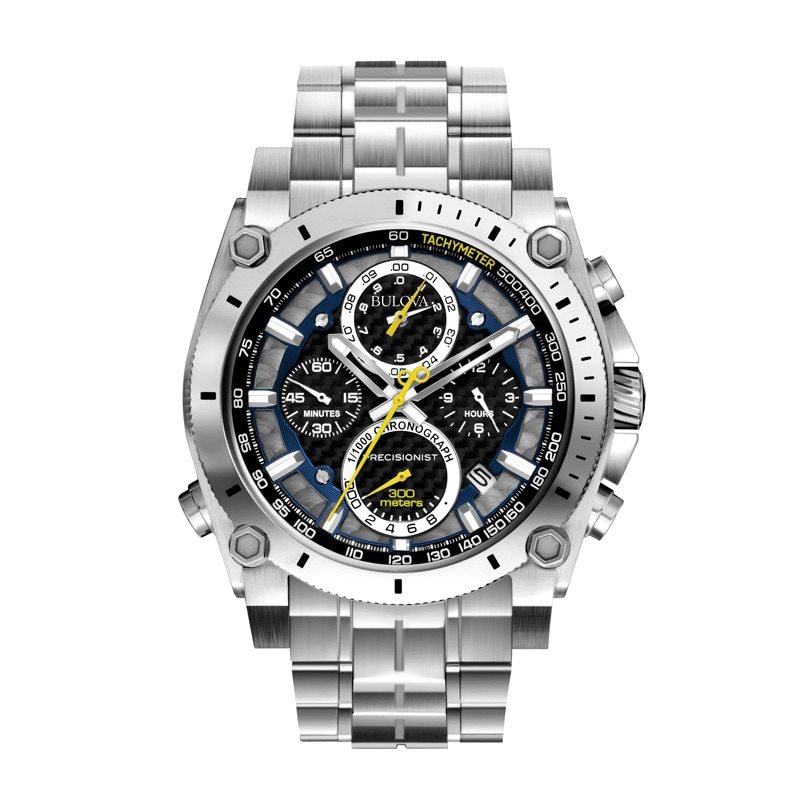 Men's Bulova Precisionist Chronograph Dive Watch with Black Dial (Model: 96B175)
