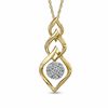 Thumbnail Image 1 of 1/8 CT. T.W. Diamond Cluster Triple Drop Pendant in 10K Gold