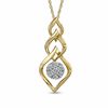 Thumbnail Image 0 of 1/8 CT. T.W. Diamond Cluster Triple Drop Pendant in 10K Gold