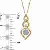 Thumbnail Image 2 of 1/8 CT. T.W. Diamond Cluster Triple Drop Pendant in 10K Gold