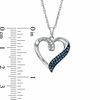 Thumbnail Image 2 of 1/8 CT. T.W. Enhanced Blue and White Diamond Heart Pendant in Sterling Silver