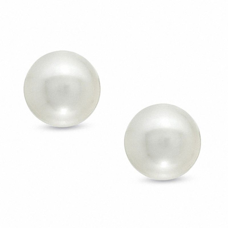 Main Image 1 of 5.75-6.0mm Freshwater Cultured Pearl Stud Earrings in 14K Gold