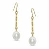 Thumbnail Image 0 of 7.0mm Cultured Freshwater Pearl Drop Earrings in 14K Gold