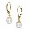 Thumbnail Image 1 of 7.25mm Freshwater Cultured Pearl Drop Earrings in 14K Gold