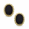 Thumbnail Image 1 of Oval Onyx Twist Frame Earrings in 14K Gold