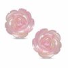 Thumbnail Image 1 of 12.0mm Light Pink Mother-of-Pearl Flower Earrings in 14K Gold