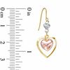 Thumbnail Image 2 of Triple Heart Drop Earrings in 14K Tri-Tone Gold