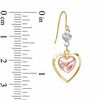 Thumbnail Image 1 of Triple Heart Drop Earrings in 14K Tri-Tone Gold