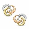 Thumbnail Image 1 of Swirl Earrings in Polished 14K Tri-Tone Gold
