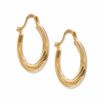 Thumbnail Image 1 of Beaded Swirl Hoop Earrings in 14K Gold