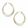 Thumbnail Image 1 of Twist Hoop Earrings in 14K Two-Tone Gold