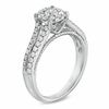 Thumbnail Image 2 of 3/4 CT. T.W. Diamond Cluster Split Shank Engagement Ring in 14K White Gold