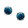 Thumbnail Image 1 of 1-1/2 CT. T.W. Enhanced Blue Diamond Solitaire Stud Earrings in 14K White Gold