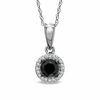 Thumbnail Image 1 of 1/2 CT. T.W. Enhanced Black and White Diamond Frame Pendant in 14K White Gold