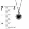 Thumbnail Image 2 of 1/2 CT. T.W. Enhanced Black and White Diamond Frame Pendant in 14K White Gold
