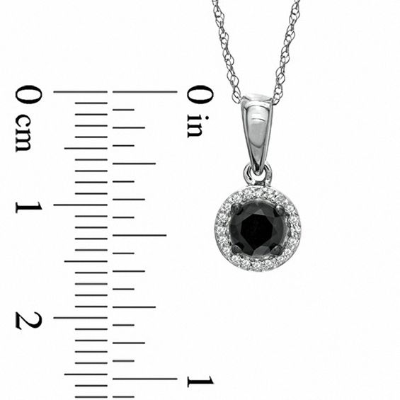 1/2 CT. T.w. Enhanced Black and White Diamond Frame Pendant in 14K White Gold