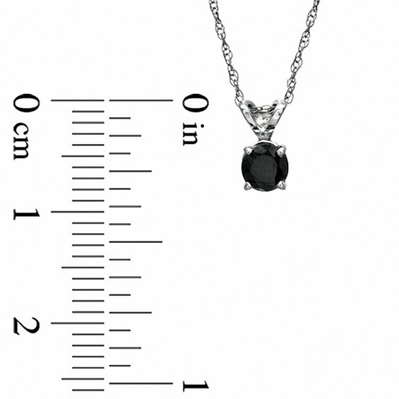 1/2 CT. Black Diamond Solitaire Pendant in 14K White Gold