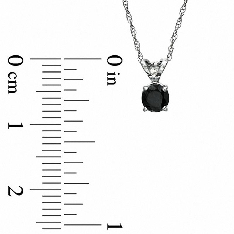 Main Image 2 of 1/2 CT. Black Diamond Solitaire Pendant in 14K White Gold