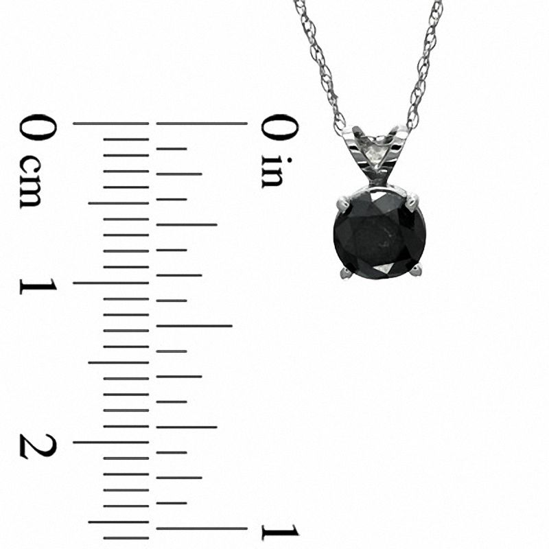 Main Image 2 of 1 CT. Black Diamond Solitaire Pendant in 14K White Gold