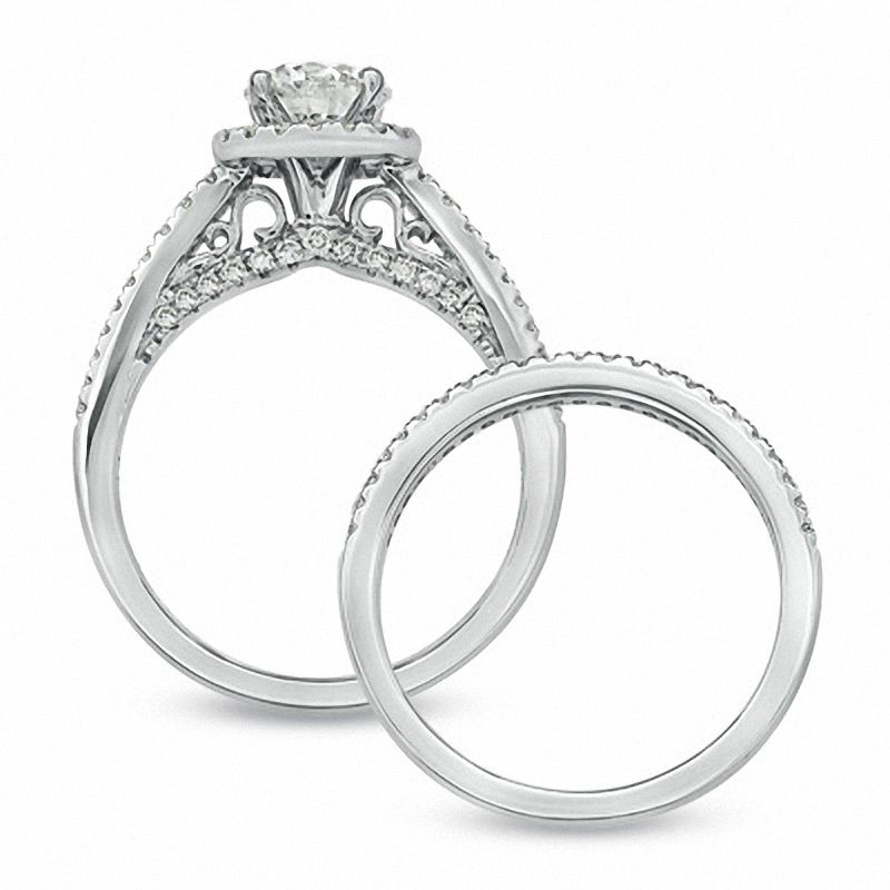 1-1/2 CT. T.W. Certified Diamond Bridal Set in 14K White Gold (I/I1)
