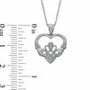 Thumbnail Image 1 of Diamond Accent Claddagh Heart Pendant in 10K White Gold