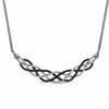 Thumbnail Image 1 of 1/2 CT. T.W. Enhanced Black and White Diamond Loose Braid Necklace in Sterling Silver