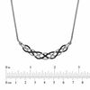 Thumbnail Image 1 of 1/2 CT. T.W. Enhanced Black and White Diamond Loose Braid Necklace in Sterling Silver