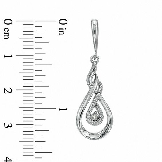 1/10 CT. T.w. Diamond Double Loop Twist Drop Earrings in Sterling Silver